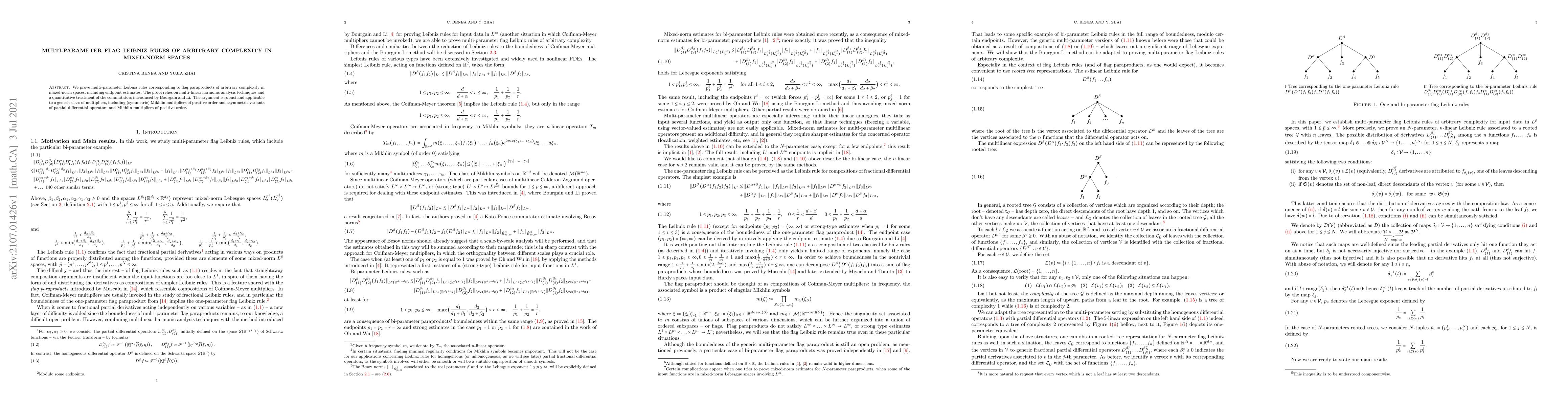 Thumbnail for Multi-parameter flag Leibniz rules of arbitrary complexity in mixed-norm
  spaces