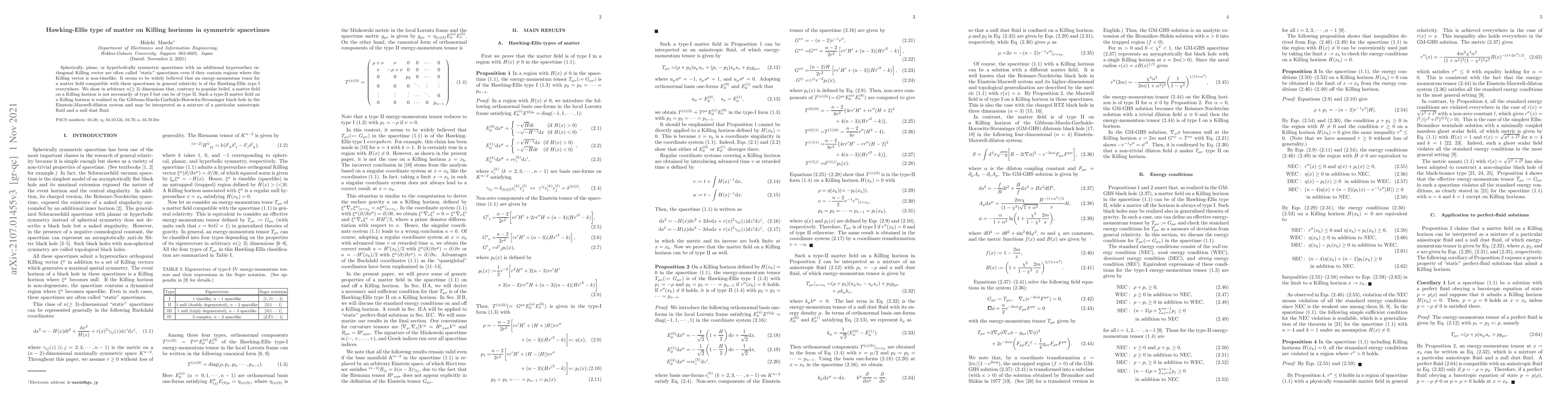 Thumbnail for Hawking-Ellis type of matter on Killing horizons in symmetric spacetimes