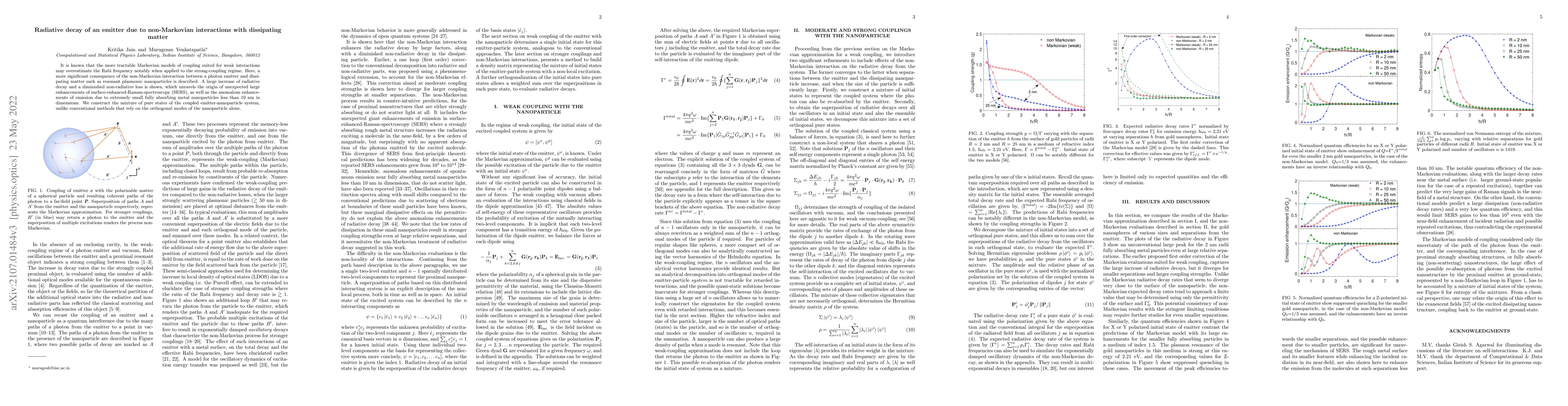 Thumbnail for Radiative decay of an emitter due to non-Markovian interactions with
  dissipating matter