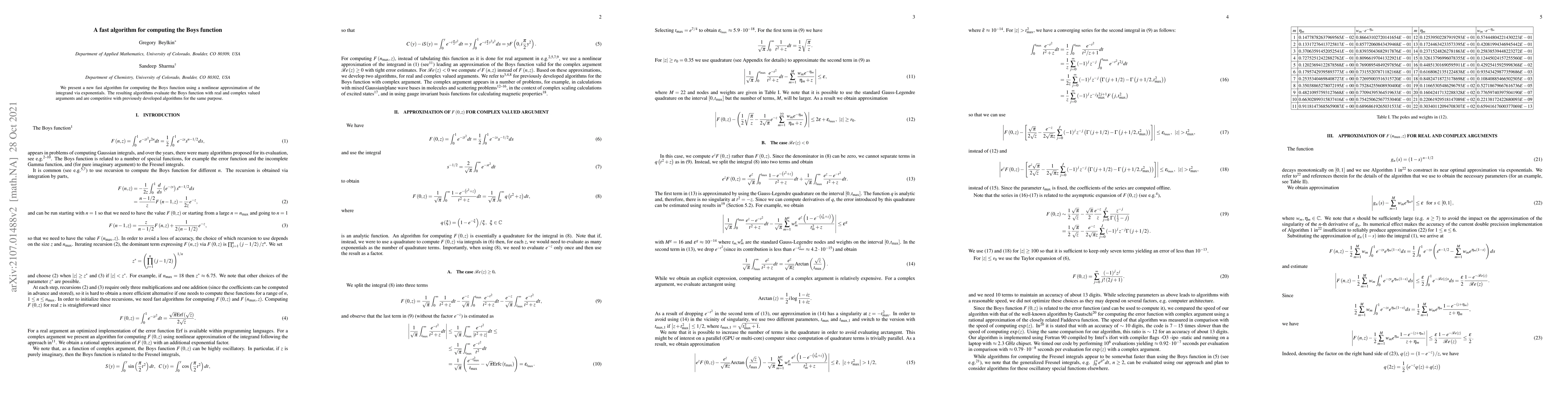 Thumbnail for A fast algorithm for computing the Boys function
