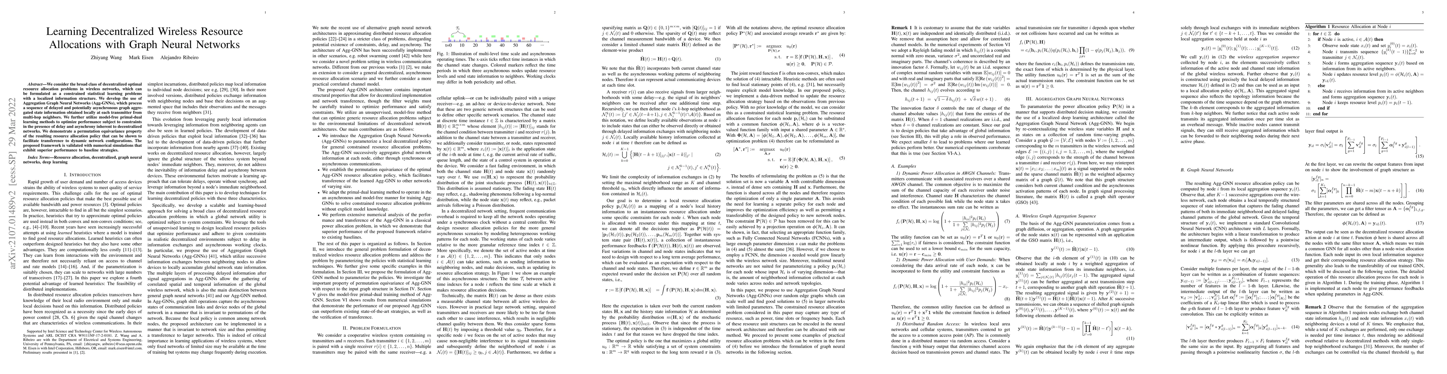 Thumbnail for Learning Decentralized Wireless Resource Allocations with Graph Neural
  Networks