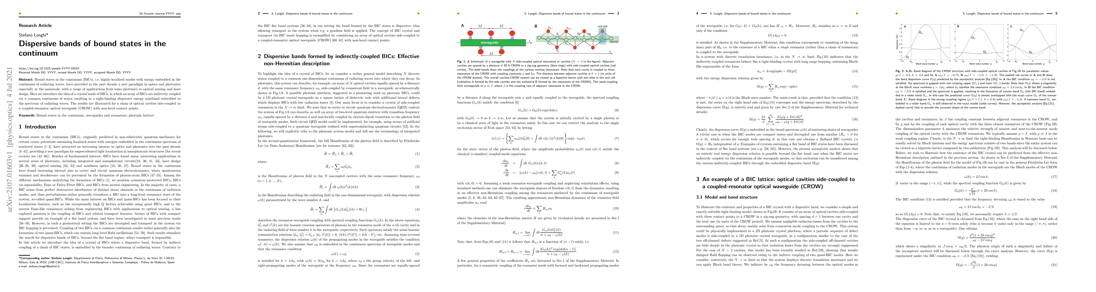 Thumbnail for Dispersive bands of bound states in the continuum