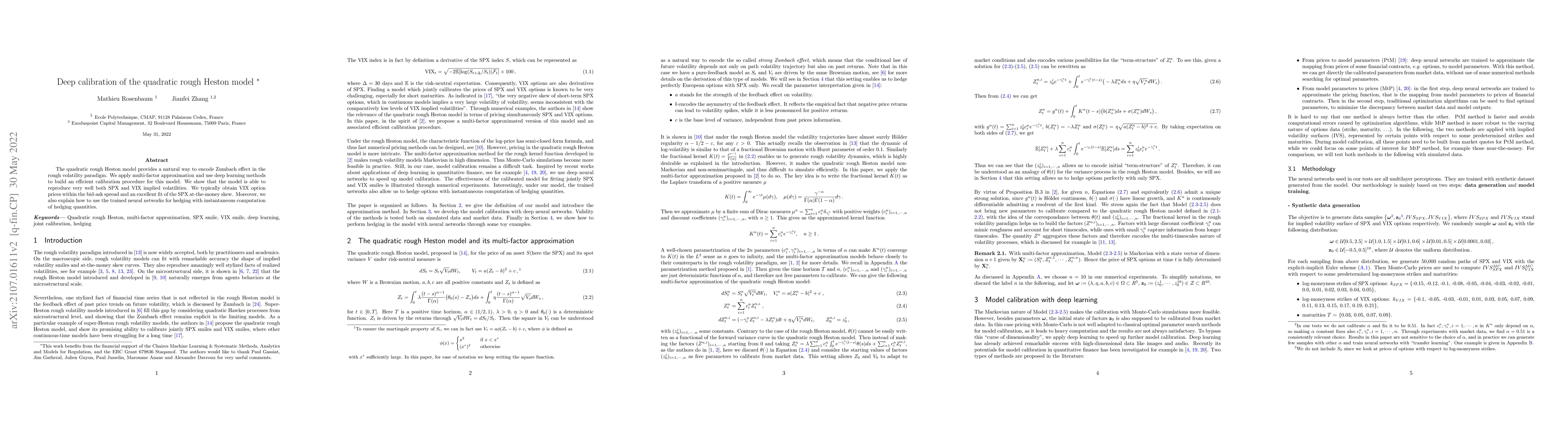 Thumbnail for Deep calibration of the quadratic rough Heston model