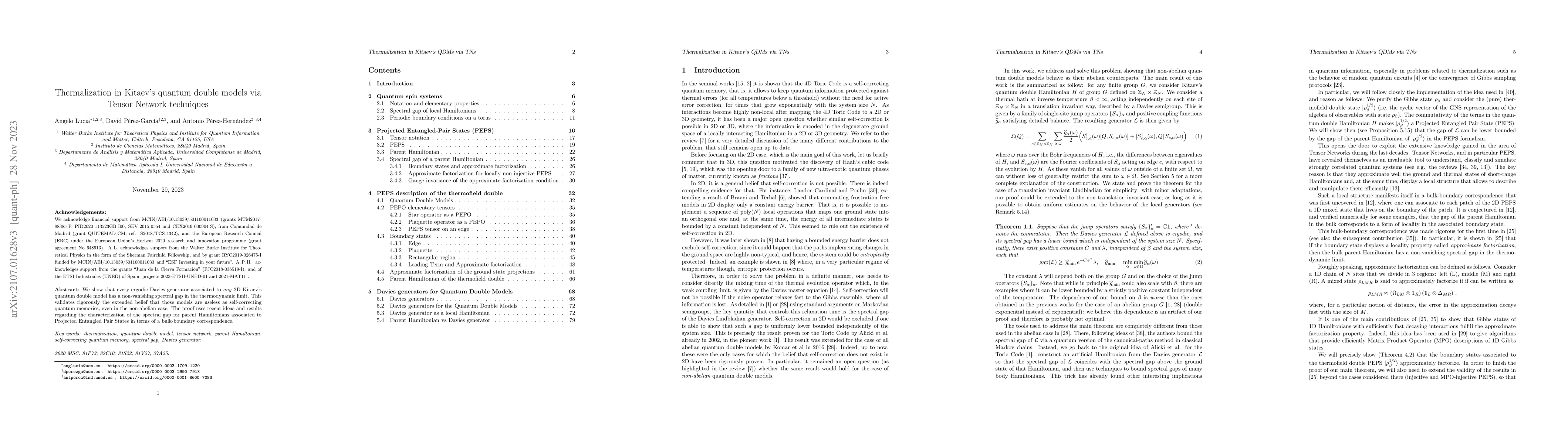 Thumbnail for Thermalization in Kitaev's quantum double models via Tensor Network
  techniques