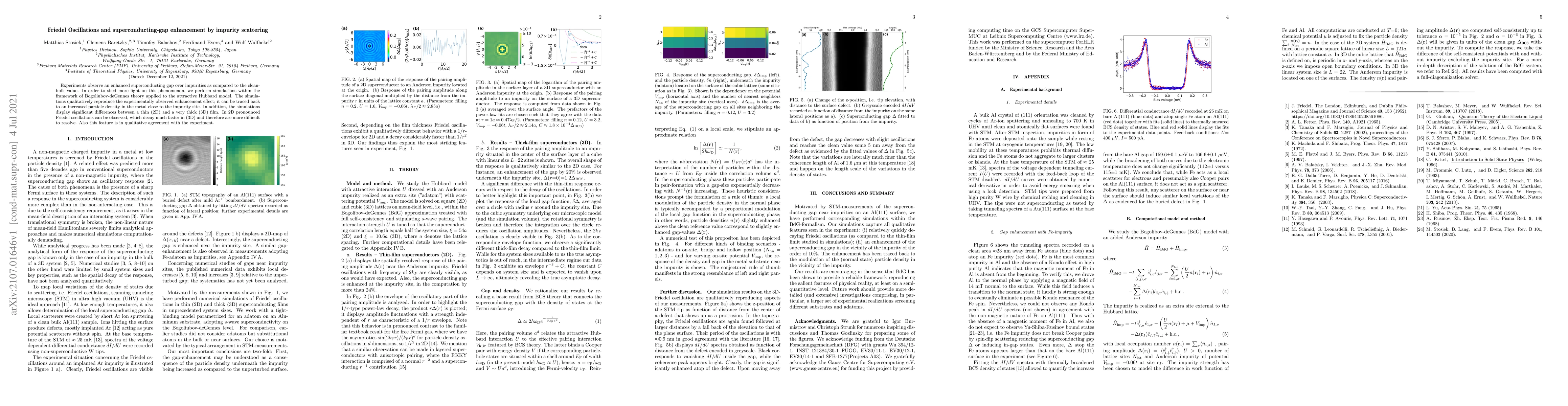 Thumbnail for Friedel Oscillations and superconducting-gap enhancement by impurity
  scattering