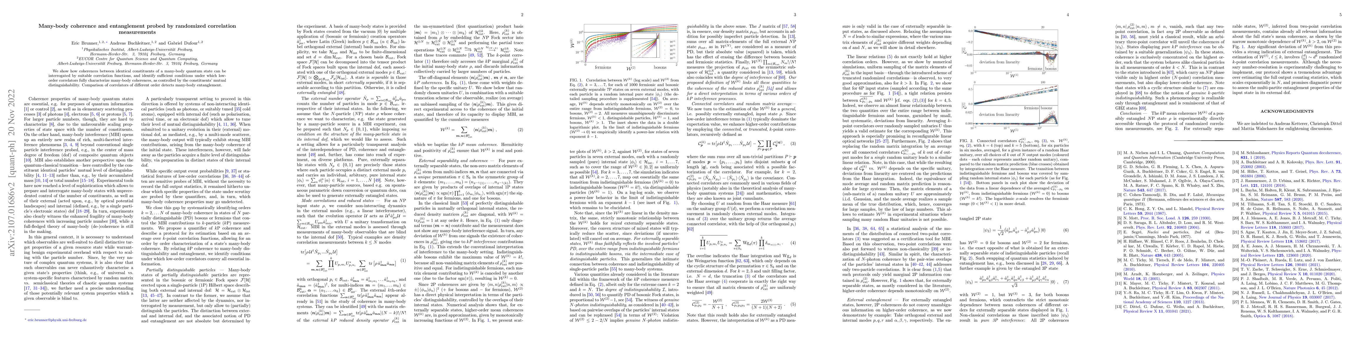 Thumbnail for Many-body coherence and entanglement probed by randomized correlation
  measurements