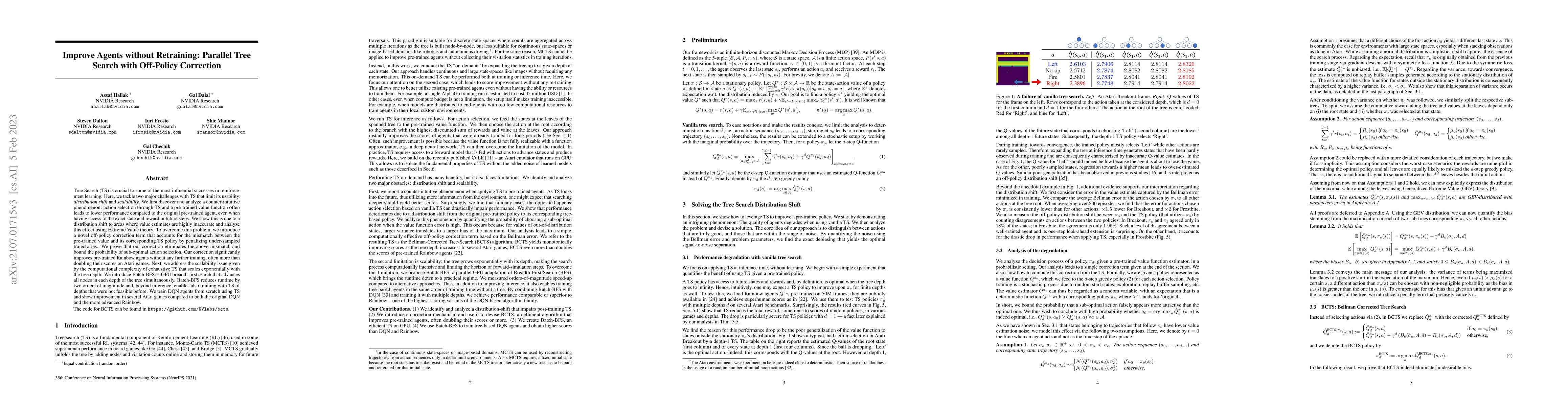 Thumbnail for Improve Agents without Retraining: Parallel Tree Search with Off-Policy
  Correction
