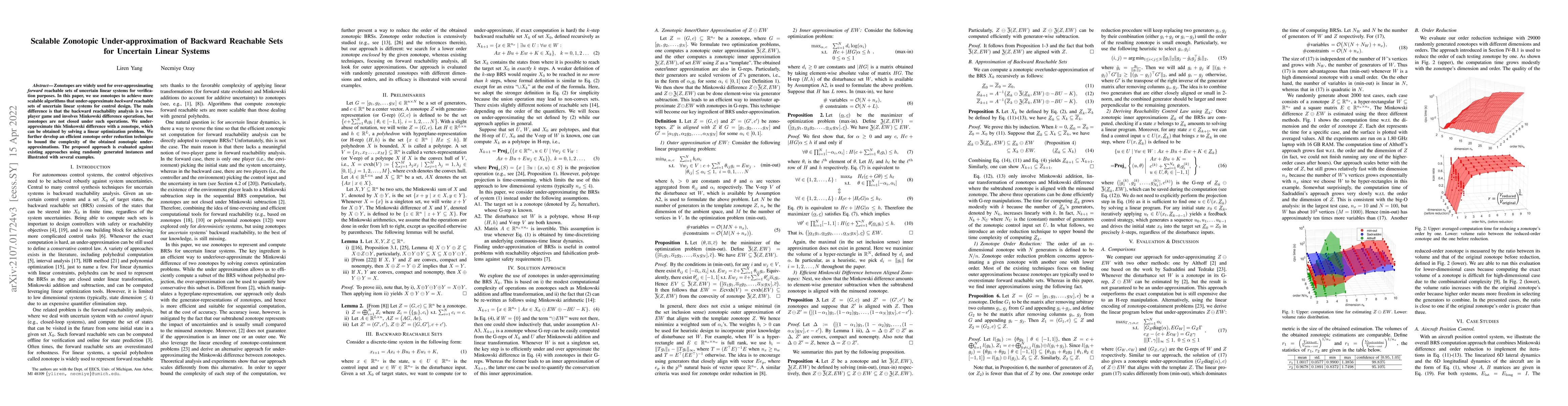 Thumbnail for Scalable Zonotopic Under-approximation of Backward Reachable Sets for
  Uncertain Linear Systems