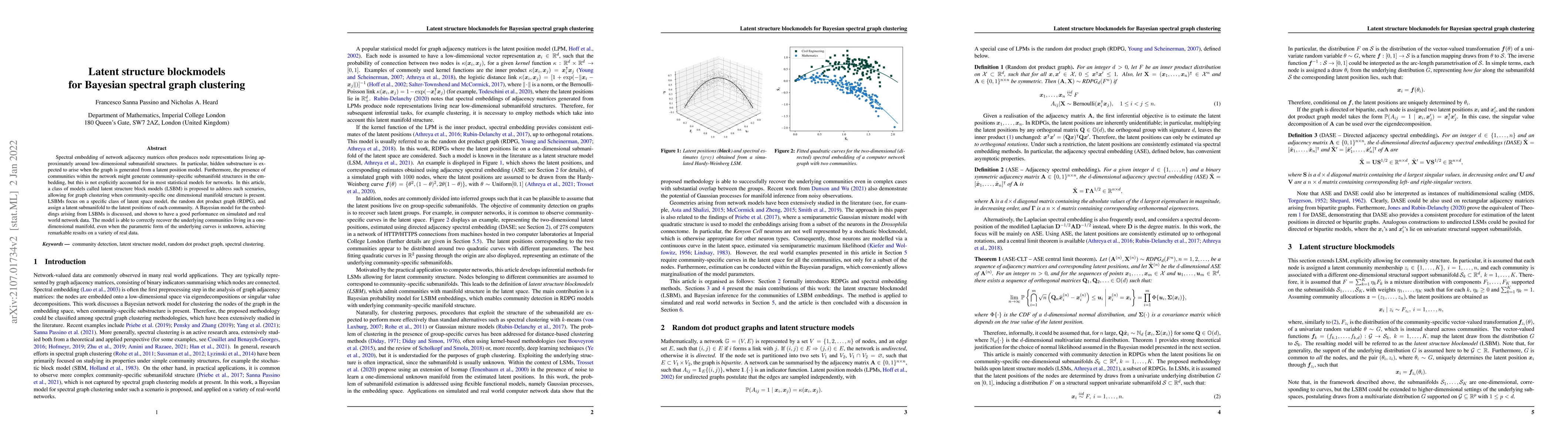 Thumbnail for Latent structure blockmodels for Bayesian spectral graph clustering