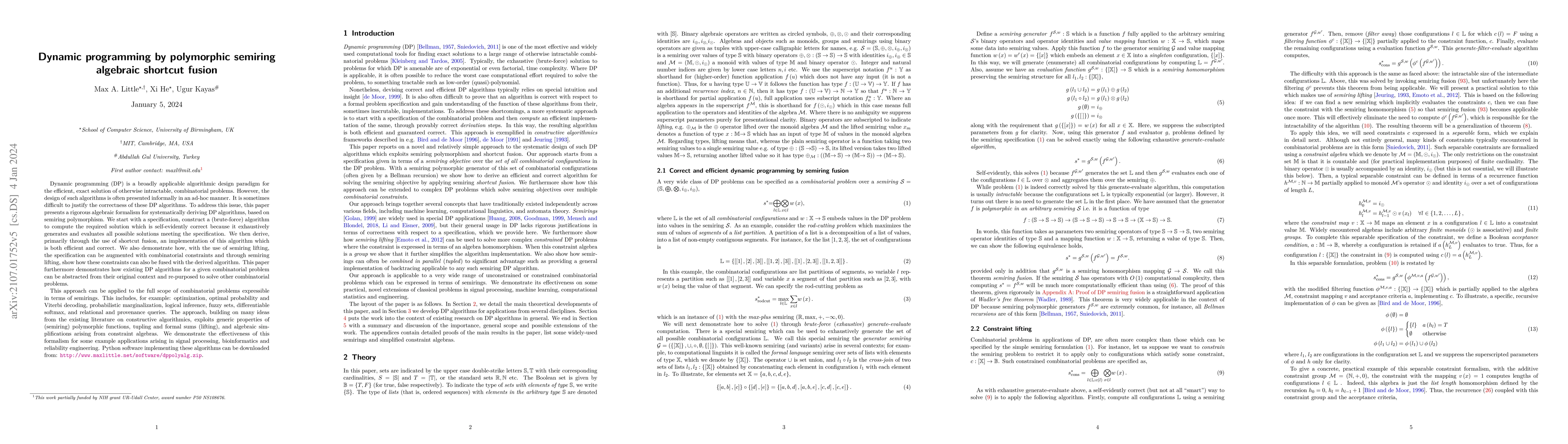 Thumbnail for Dynamic programming by polymorphic semiring algebraic shortcut fusion