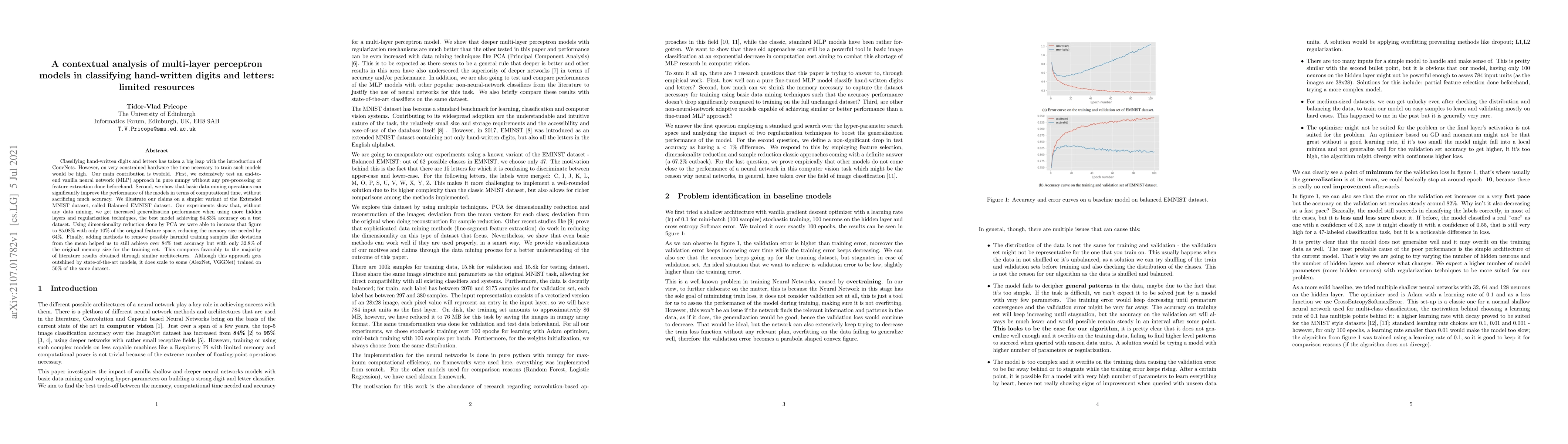 Thumbnail for A contextual analysis of multi-layer perceptron models in classifying
  hand-written digits and letters: limited resources