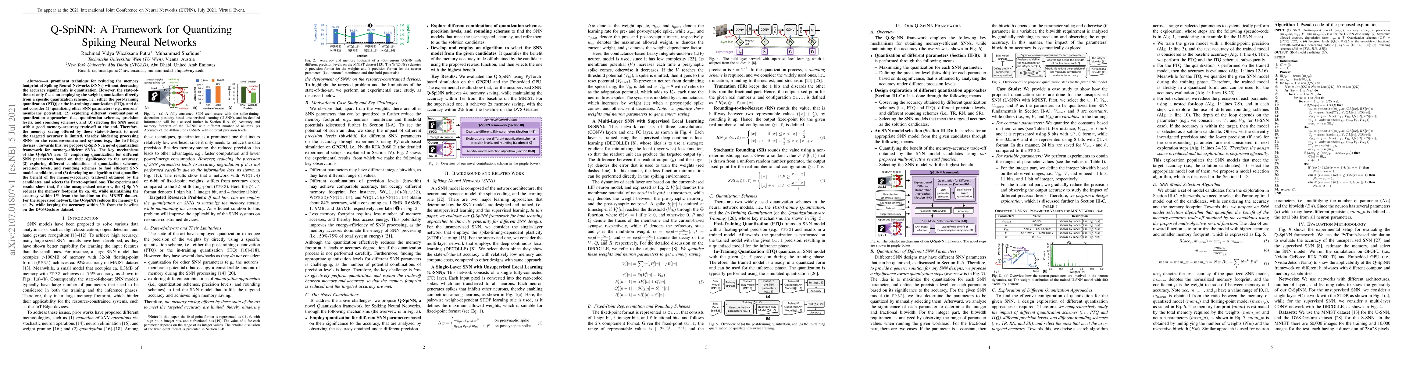 Thumbnail for Q-SpiNN: A Framework for Quantizing Spiking Neural Networks