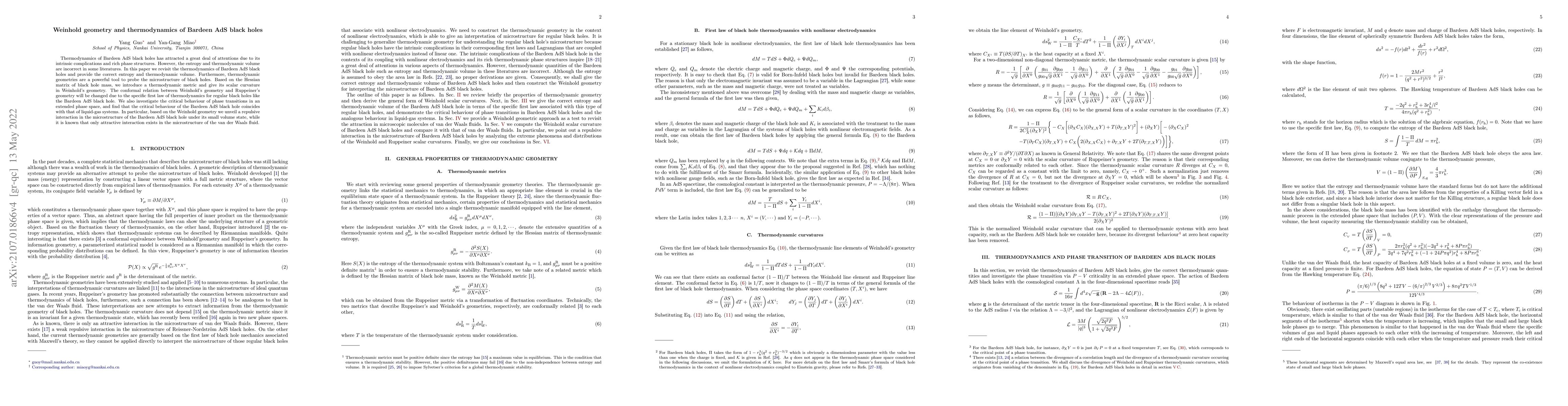 Thumbnail for Weinhold geometry and thermodynamics of Bardeen AdS black holes