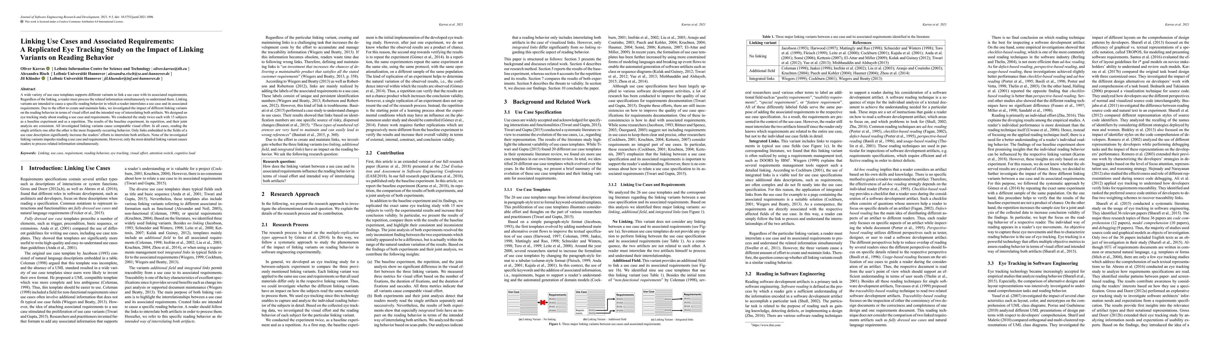 Thumbnail for Linking Use Cases and Associated Requirements: A Replicated Eye Tracking
  Study on the Impact of Linking Variants on Reading Behavior