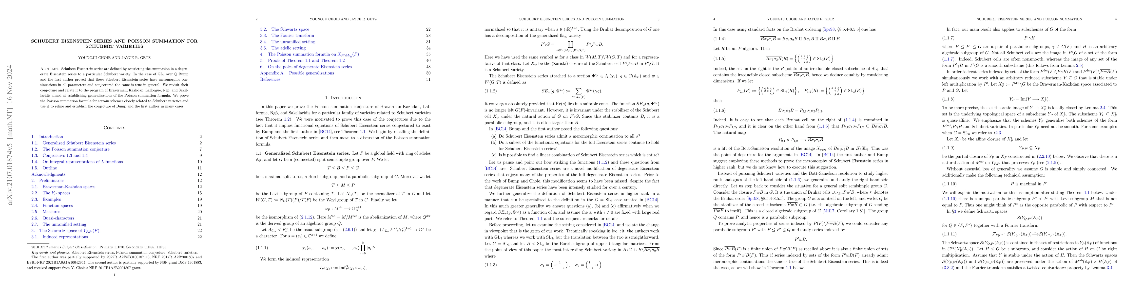 Thumbnail for Schubert Eisenstein series and Poisson summation for Schubert varieties