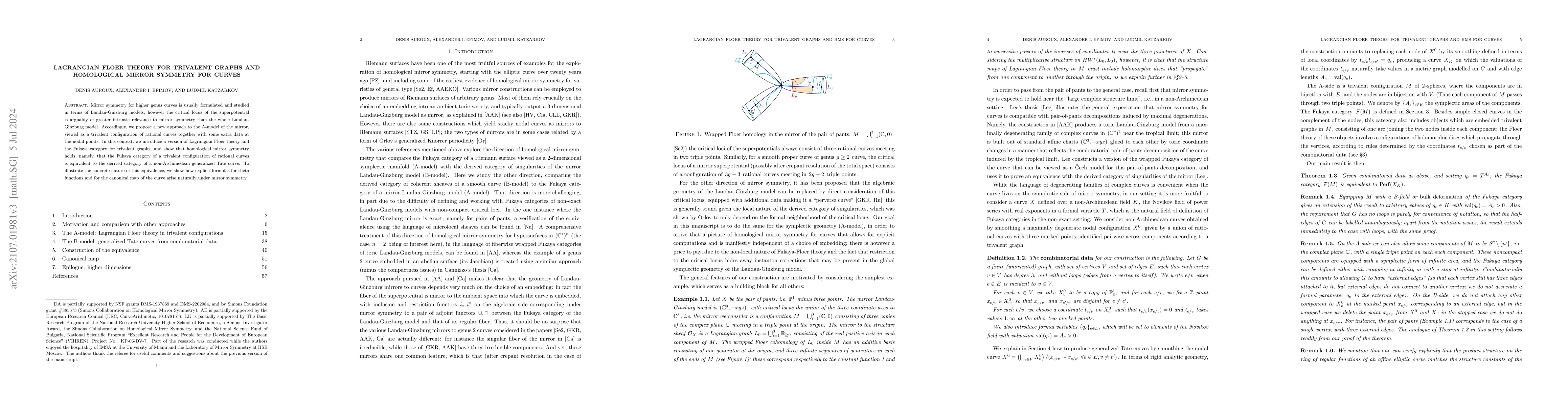 Thumbnail for Lagrangian Floer theory for trivalent graphs and homological mirror
  symmetry for curves