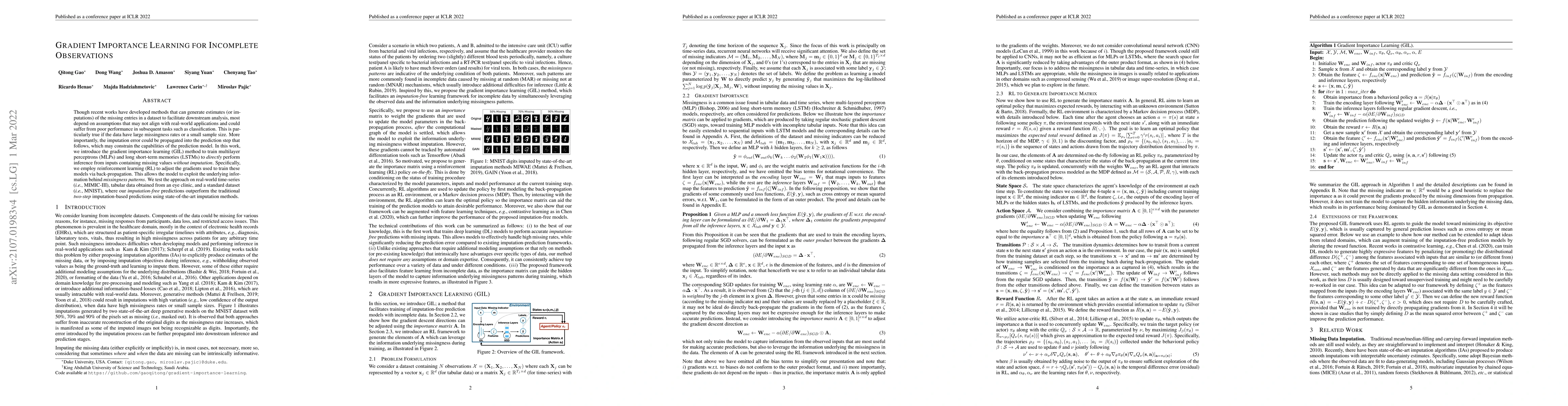 Thumbnail for Gradient Importance Learning for Incomplete Observations