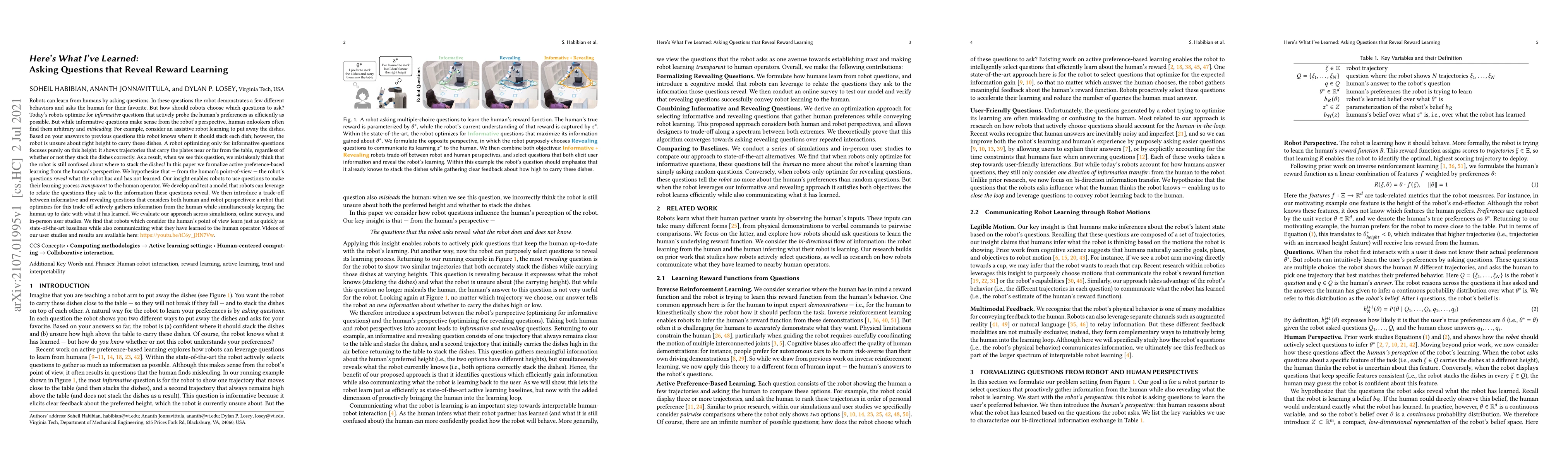 Thumbnail for Here's What I've Learned: Asking Questions that Reveal Reward Learning