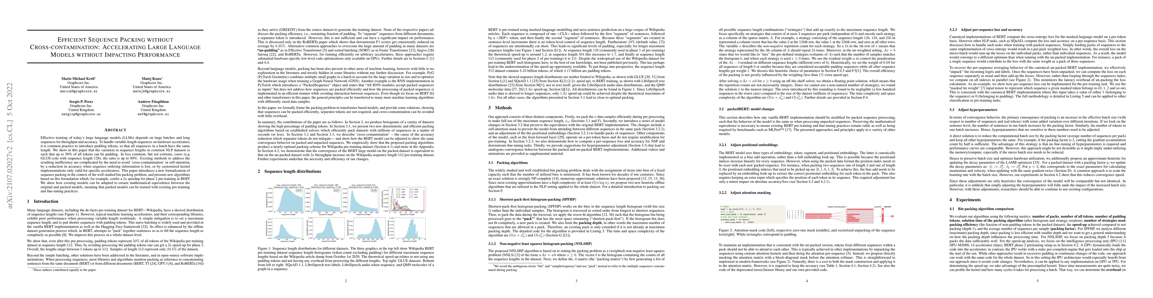 Thumbnail for Efficient Sequence Packing without Cross-contamination: Accelerating
  Large Language Models without Impacting Performance