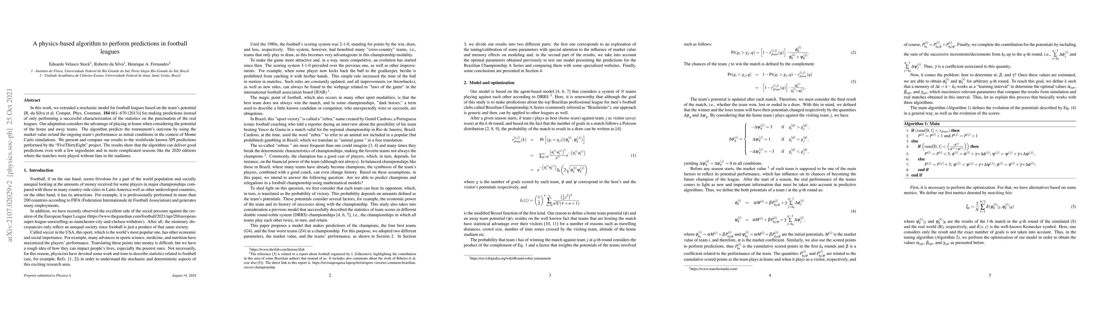 Thumbnail for A physics-based algorithm to perform predictions in football leagues