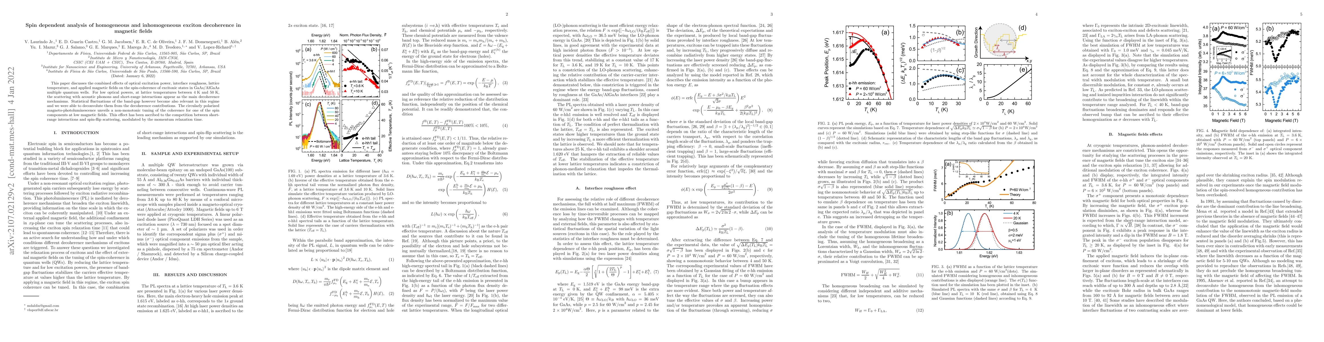 Thumbnail for Spin dependent analysis of homogeneous and inhomogeneous exciton
  decoherence in magnetic fields