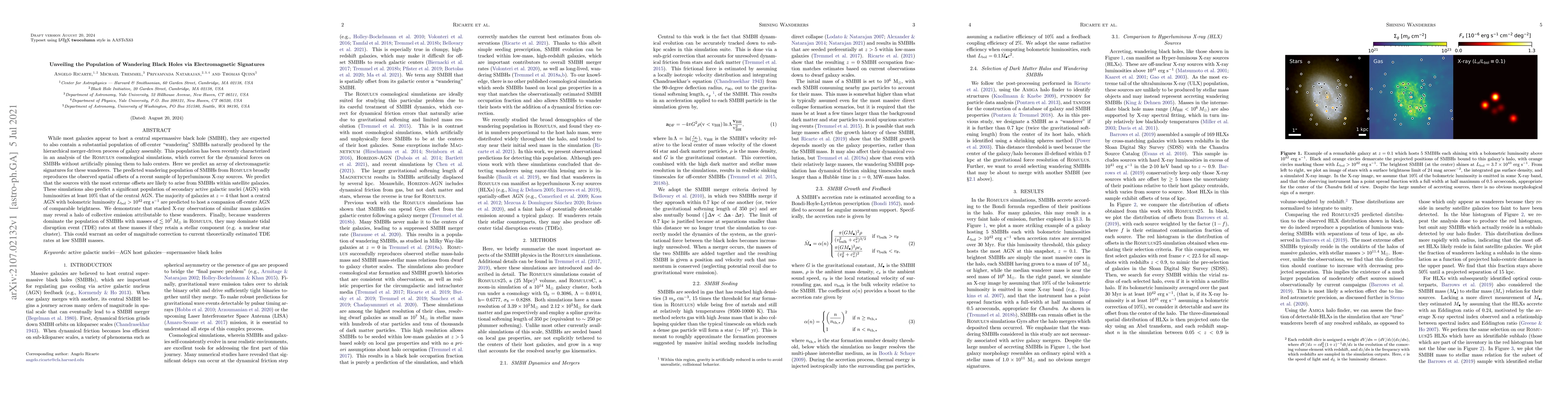 Thumbnail for Unveiling the Population of Wandering Black Holes via Electromagnetic
  Signatures