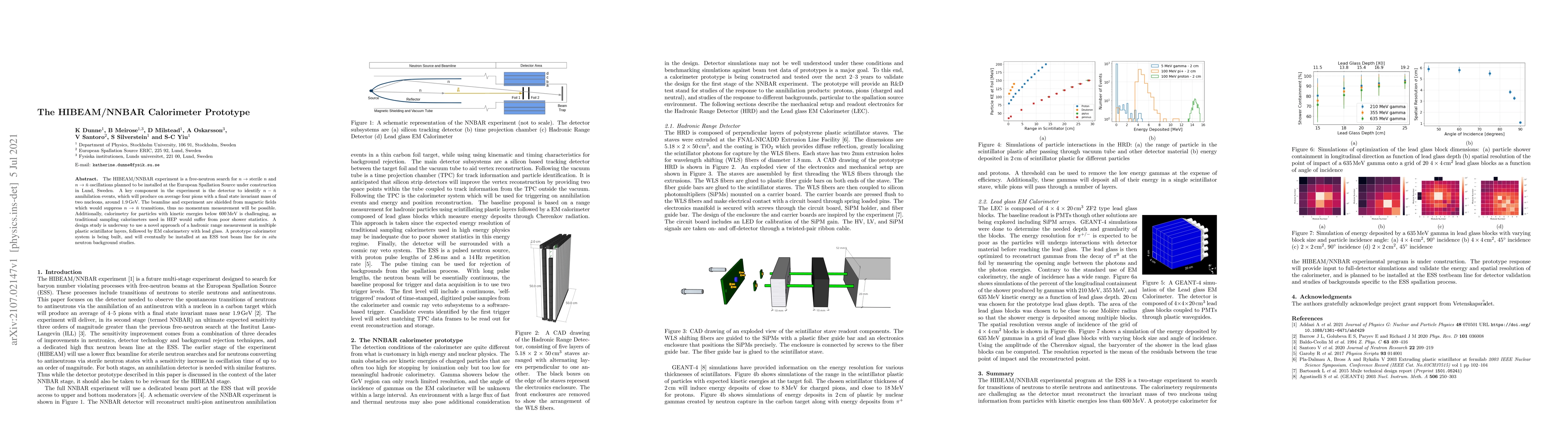 Thumbnail for The HIBEAM/NNBAR Calorimeter Prototype