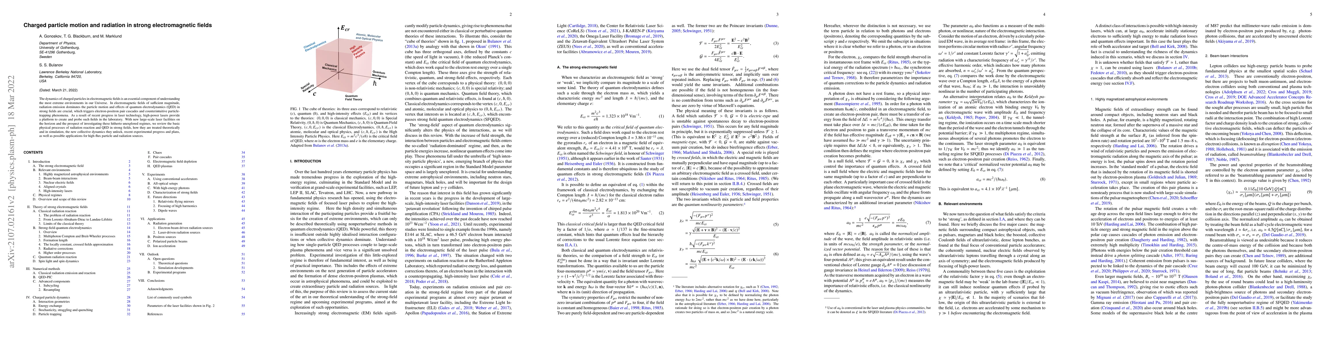 Thumbnail for Charged particle motion and radiation in strong electromagnetic fields