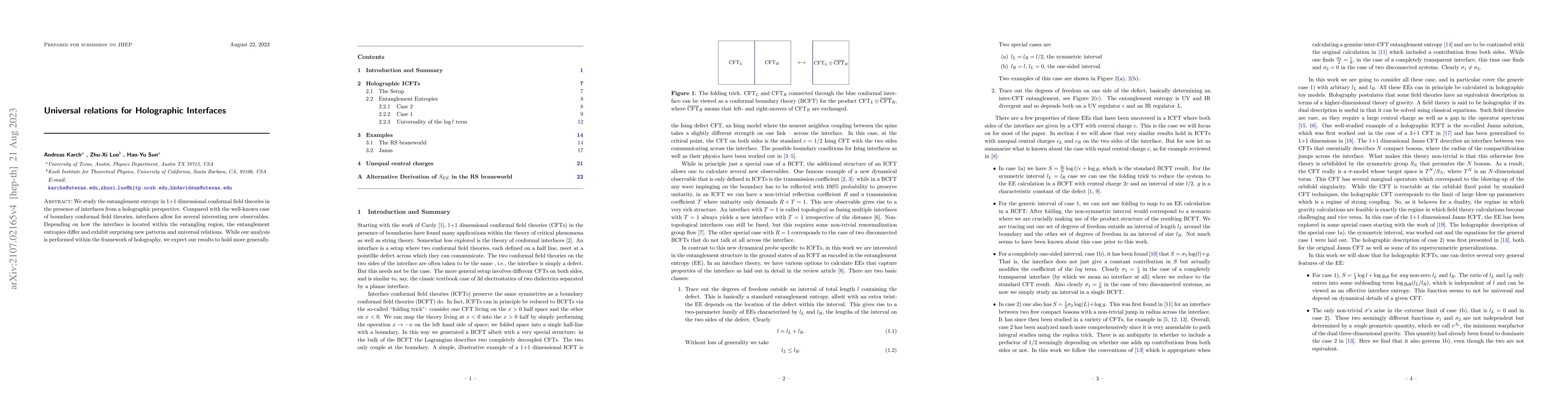 Thumbnail for Universal relations for holographic interfaces