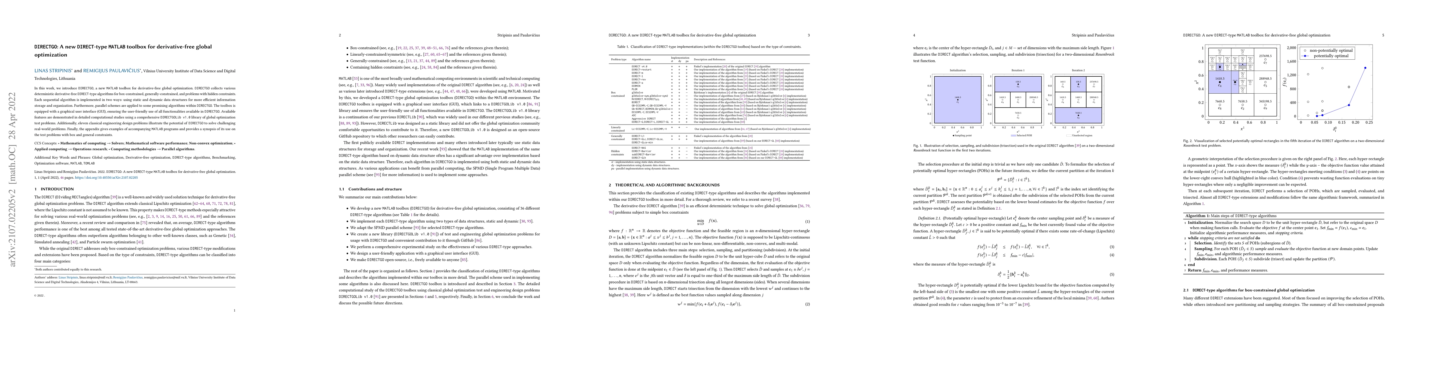 Thumbnail for DIRECTGO: A new DIRECT-type MATLAB toolbox for derivative-free global
  optimization