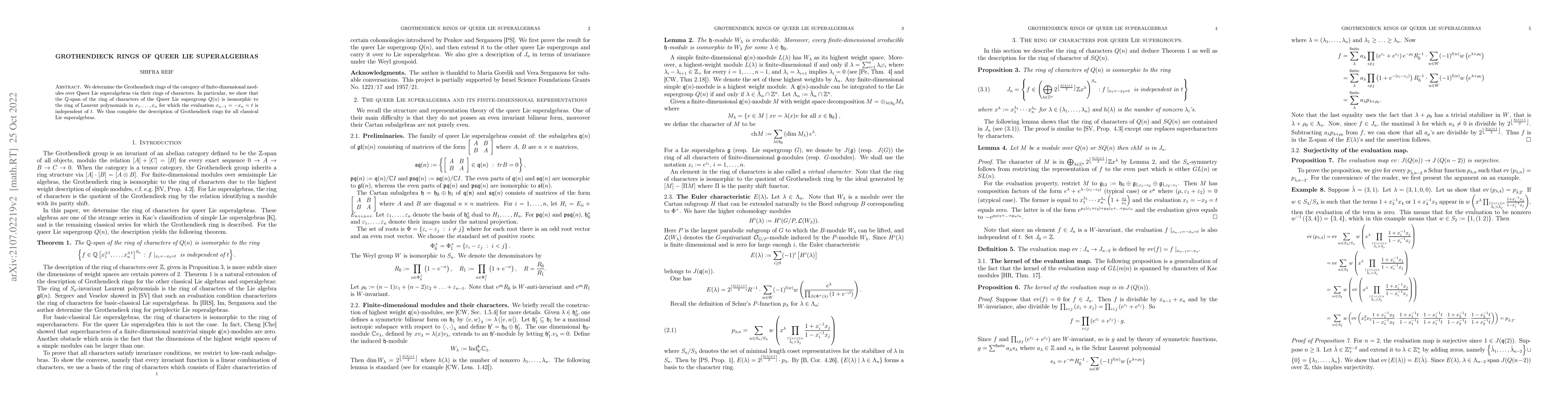 Thumbnail for Grothendieck Rings of Queer Lie Superalgebras