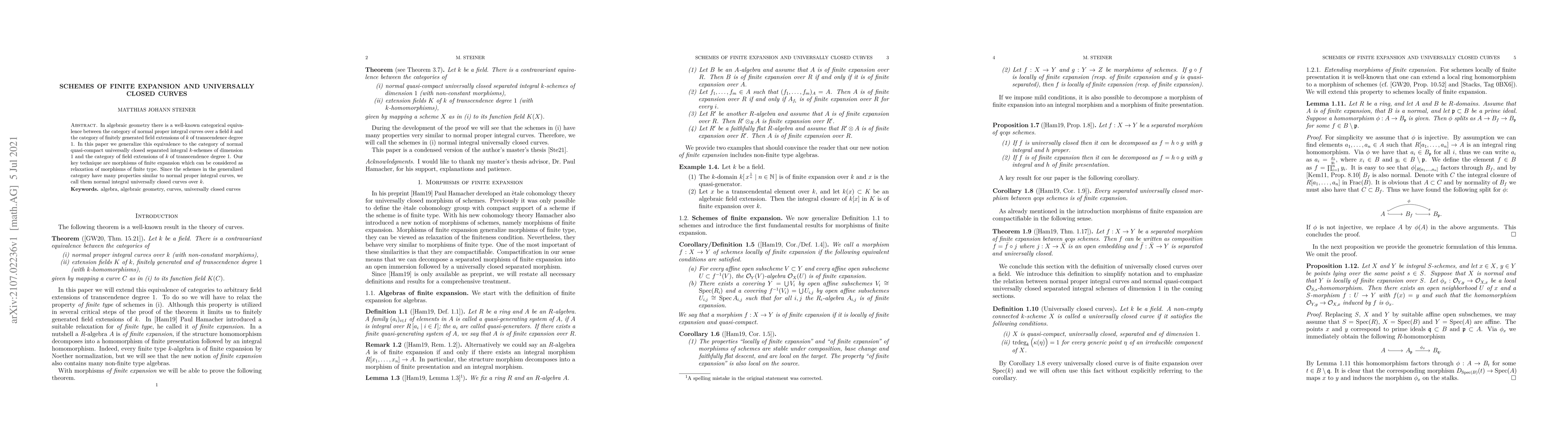 Thumbnail for Schemes of Finite Expansion and Universally Closed Curves
