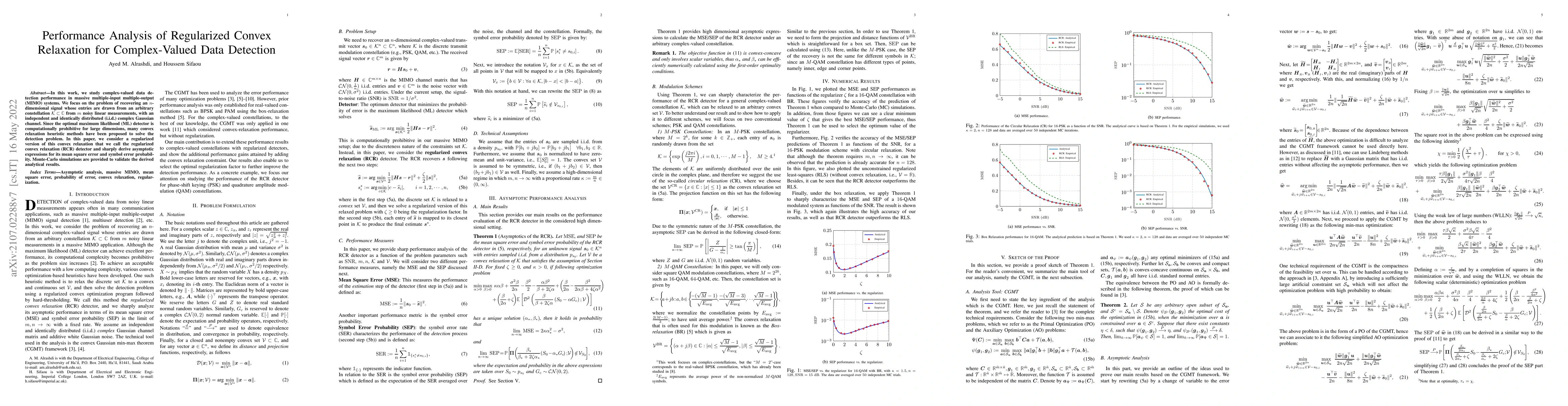 Thumbnail for Performance Analysis of Regularized Convex Relaxation for Complex-Valued
  Data Detection