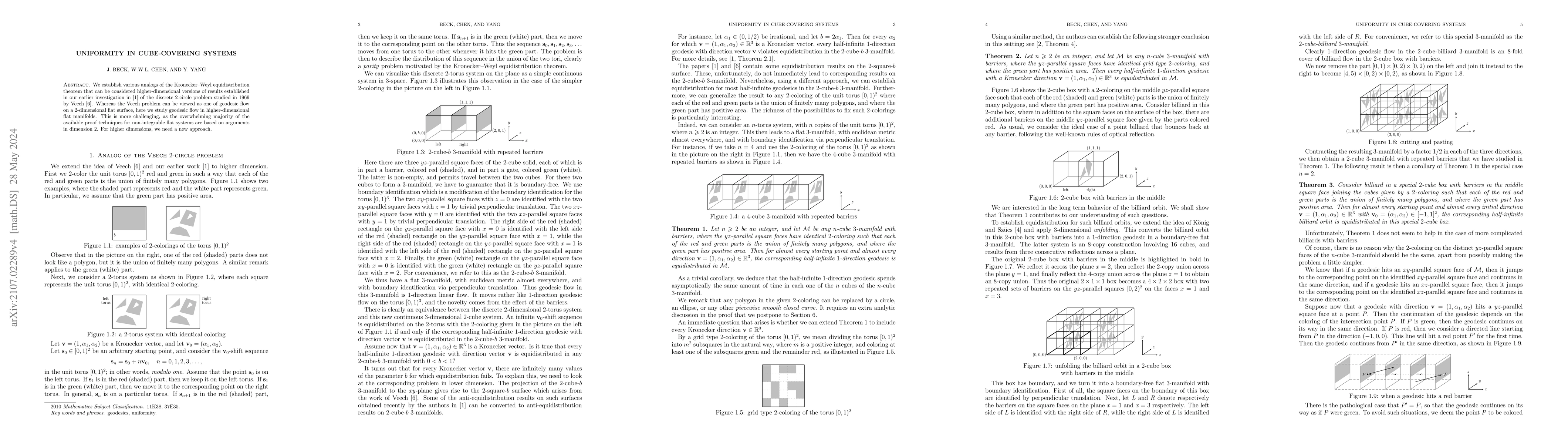 Thumbnail for Uniformity in cube-covering systems