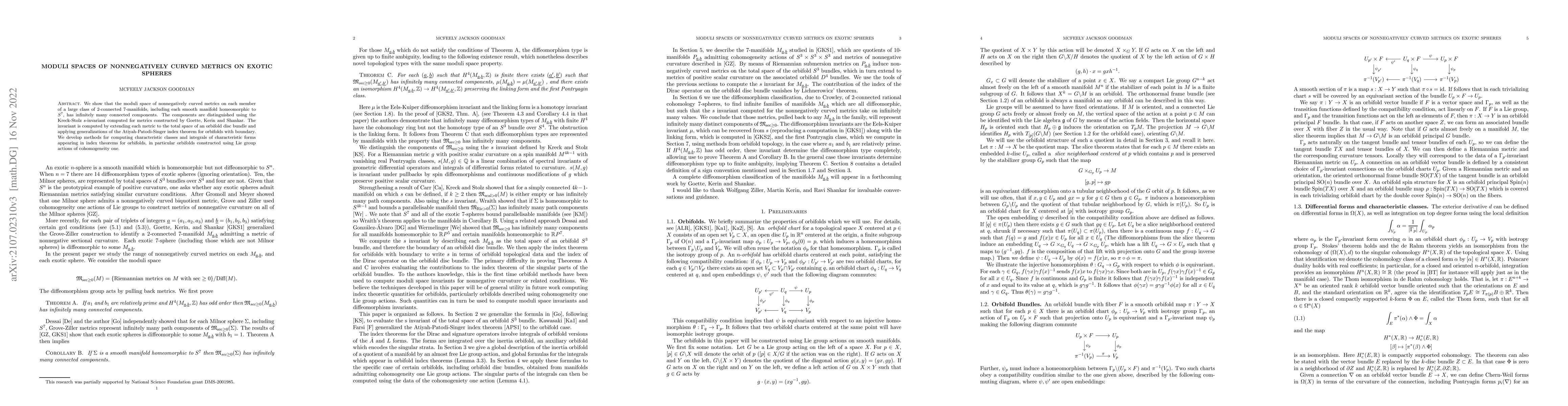 Thumbnail for Moduli spaces of nonnegatively curved metrics on exotic spheres
