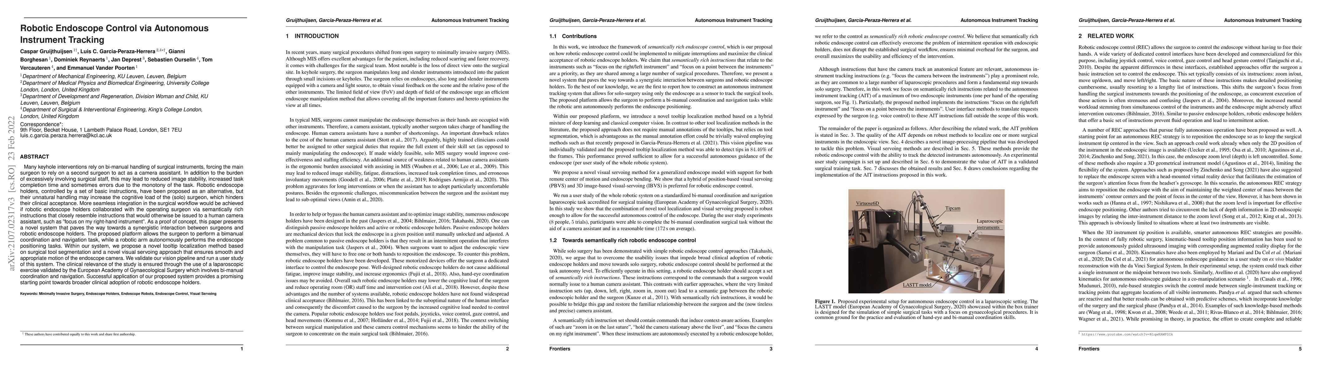 Thumbnail for Robotic Endoscope Control via Autonomous Instrument Tracking