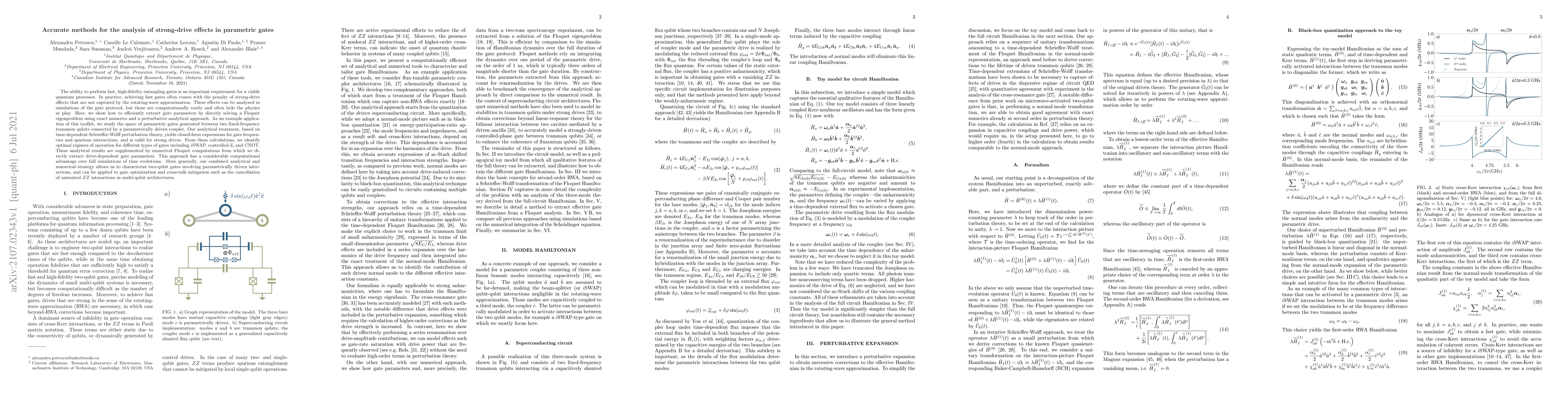 Thumbnail for Accurate methods for the analysis of strong-drive effects in parametric
  gates