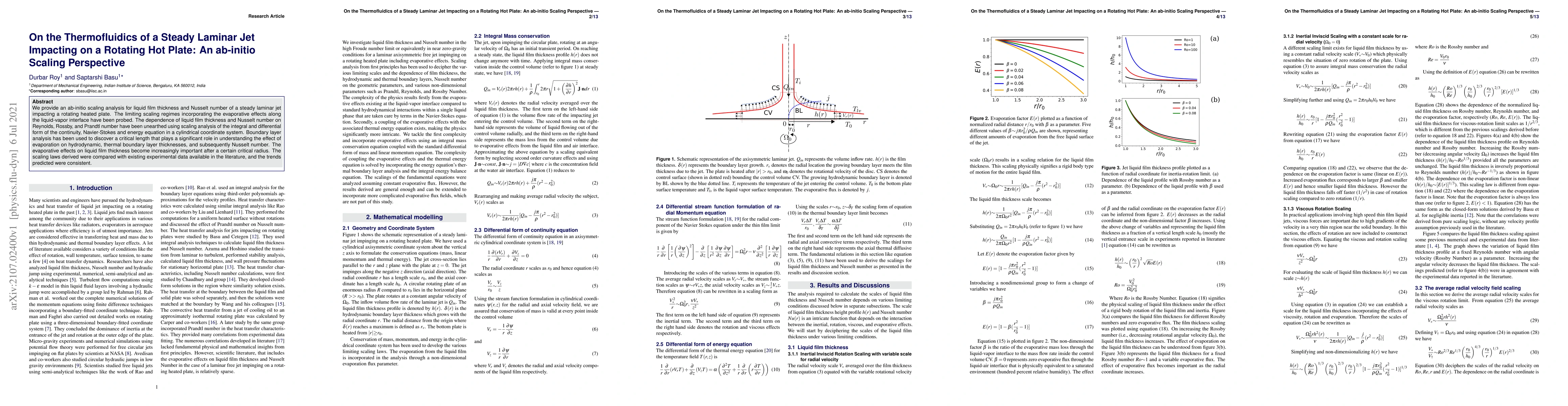 Thumbnail for On the Thermofluidics of a Steady Laminar Jet Impacting on a Rotating
  Hot Plate: An ab-initio Scaling Perspective