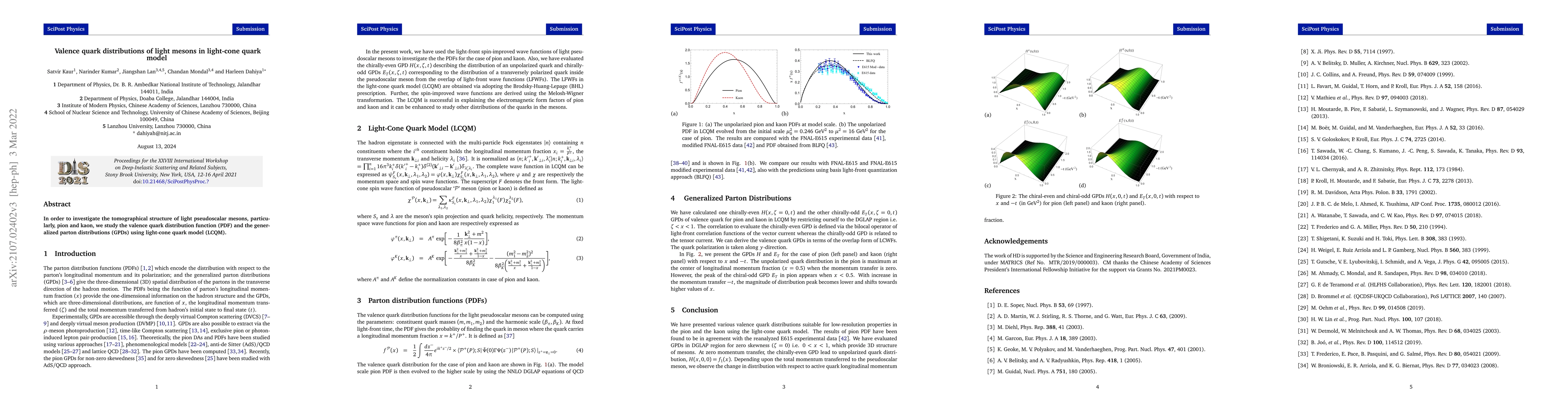 Thumbnail for Valence quark distributions of light mesons in light-cone quark model