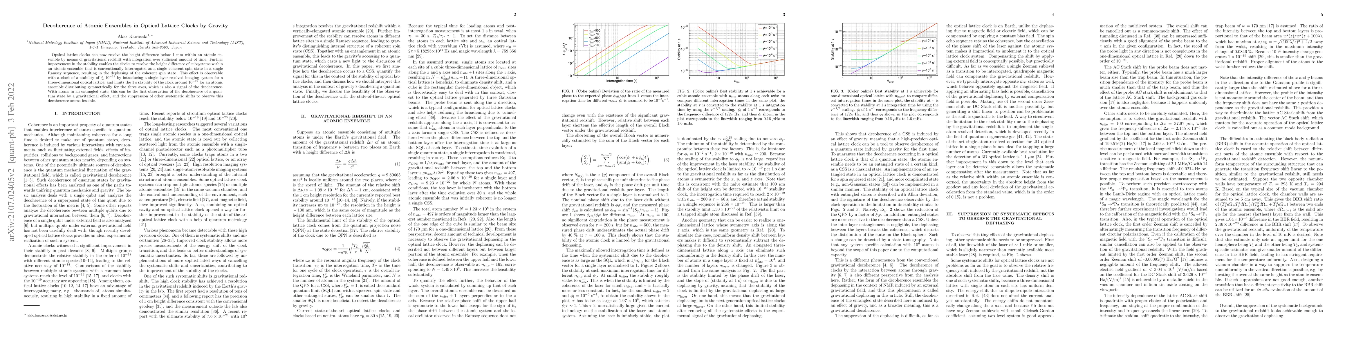Thumbnail for Decoherence of Atomic Ensembles in Optical Lattice Clocks by Gravity