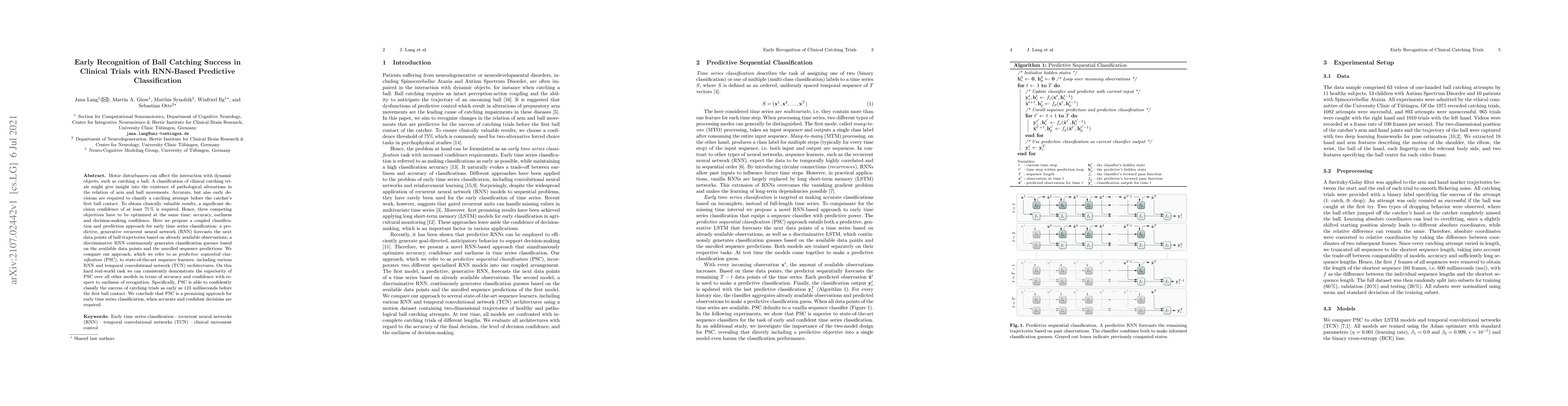 Thumbnail for Early Recognition of Ball Catching Success in Clinical Trials with
  RNN-Based Predictive Classification