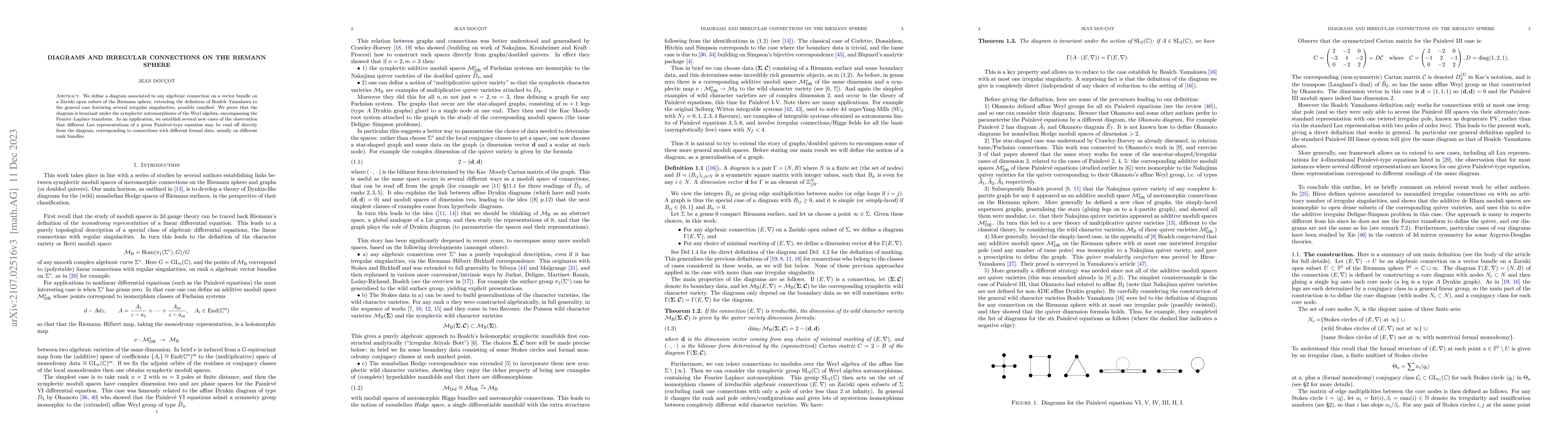 Thumbnail for Diagrams and irregular connections on the Riemann sphere