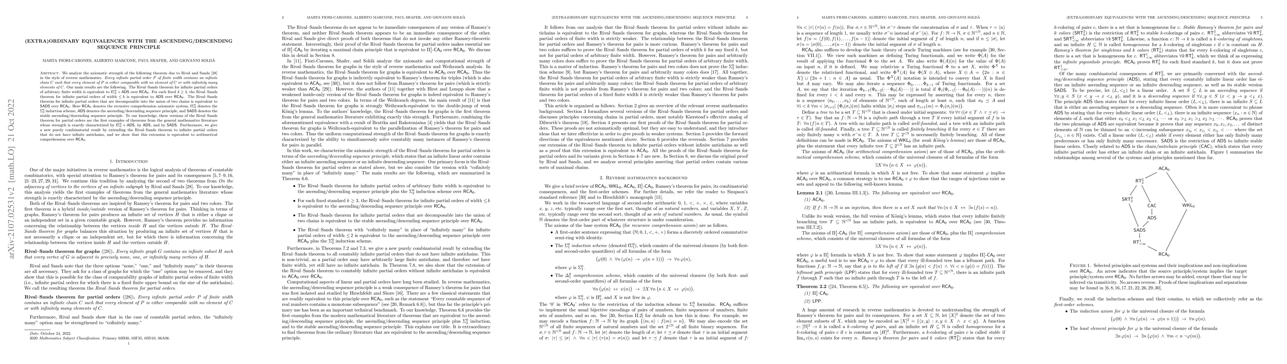 Thumbnail for (Extra)ordinary equivalences with the ascending/descending sequence
  principle