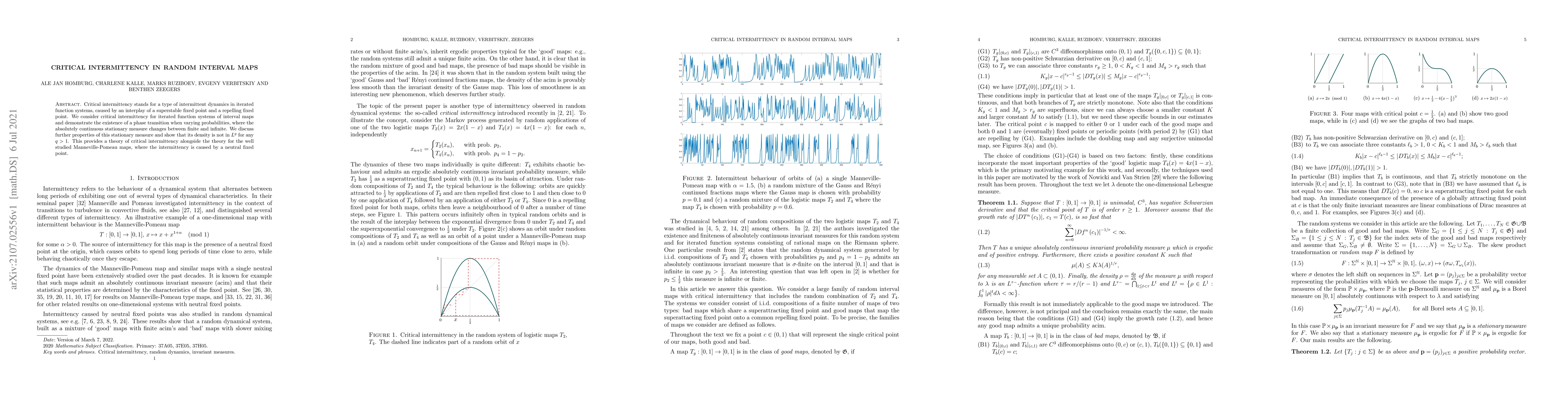 Thumbnail for Critical intermittency in random interval maps