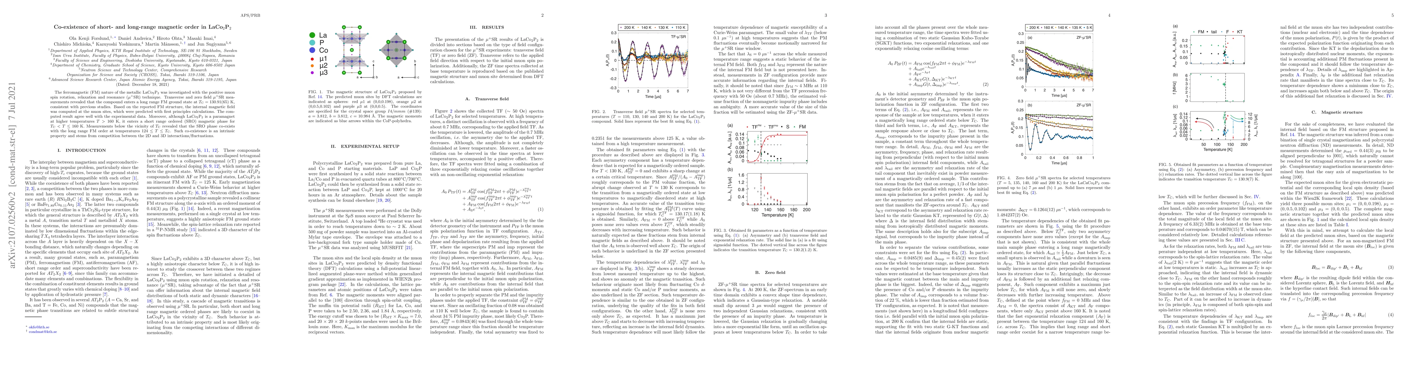 Thumbnail for Co-existence of short- and long-range magnetic order in LaCo$_2$P$_2$