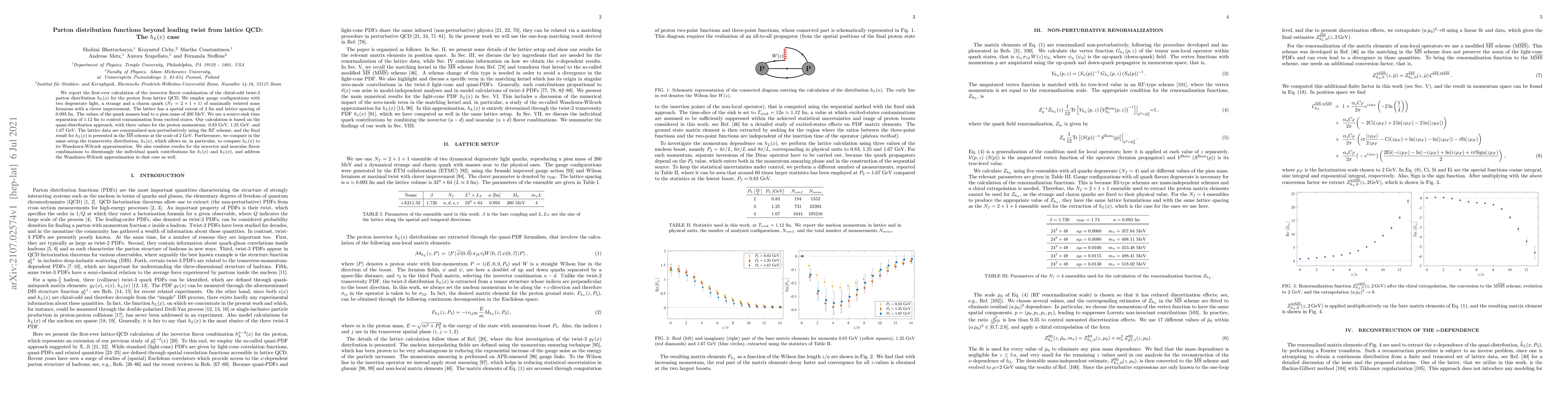 Thumbnail for Parton distribution functions beyond leading twist from lattice QCD: The
  $h_L(x)$ case