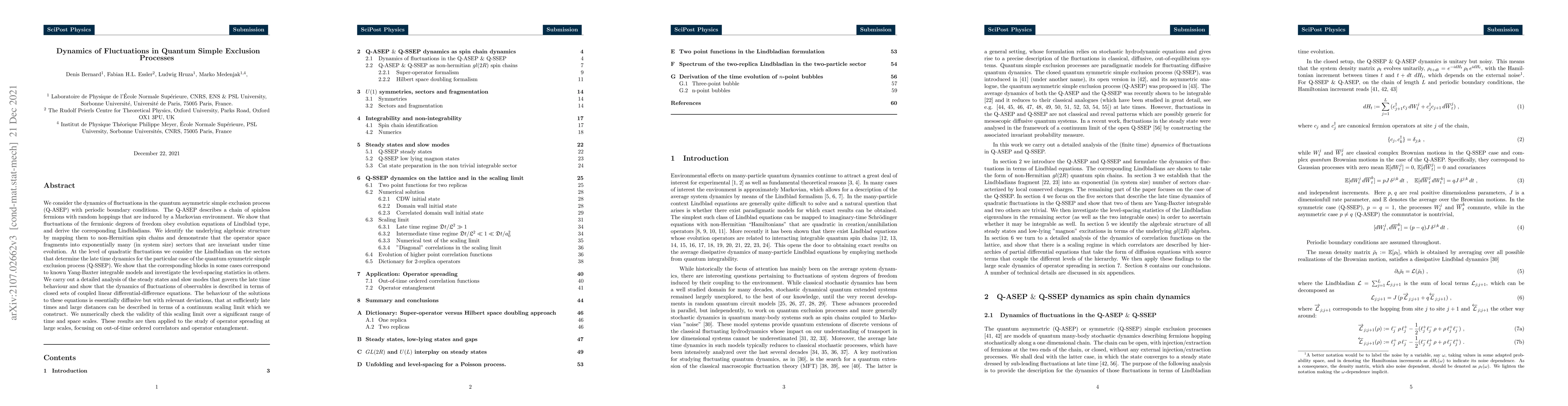 Thumbnail for Dynamics of Fluctuations in Quantum Simple Exclusion Processes