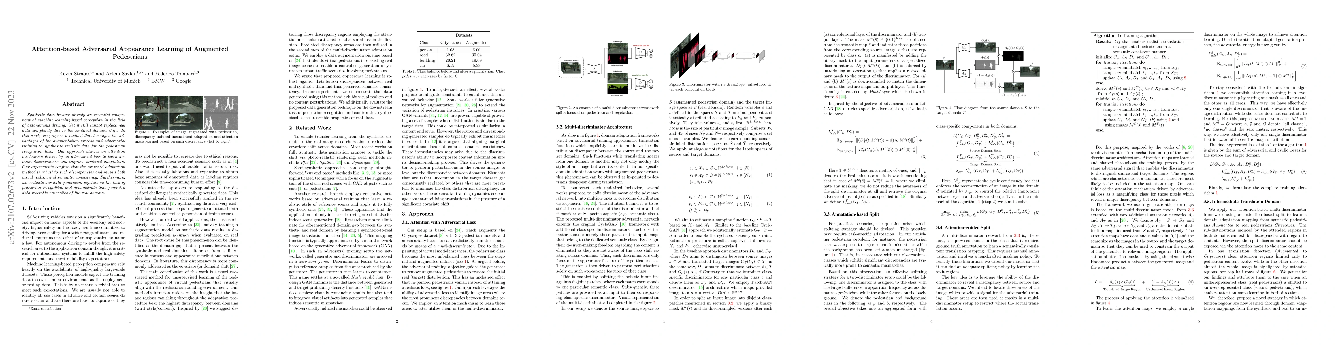 Thumbnail for Attention-based Adversarial Appearance Learning of Augmented Pedestrians