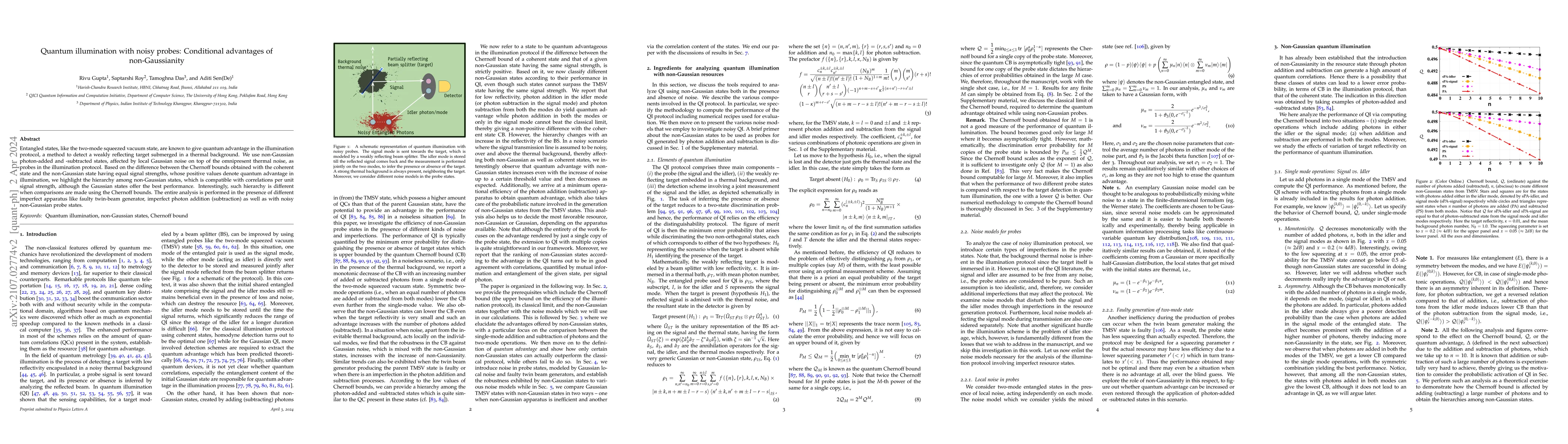 Thumbnail for Quantum illumination with noisy probes: Conditional advantages of
  non-Gaussianity