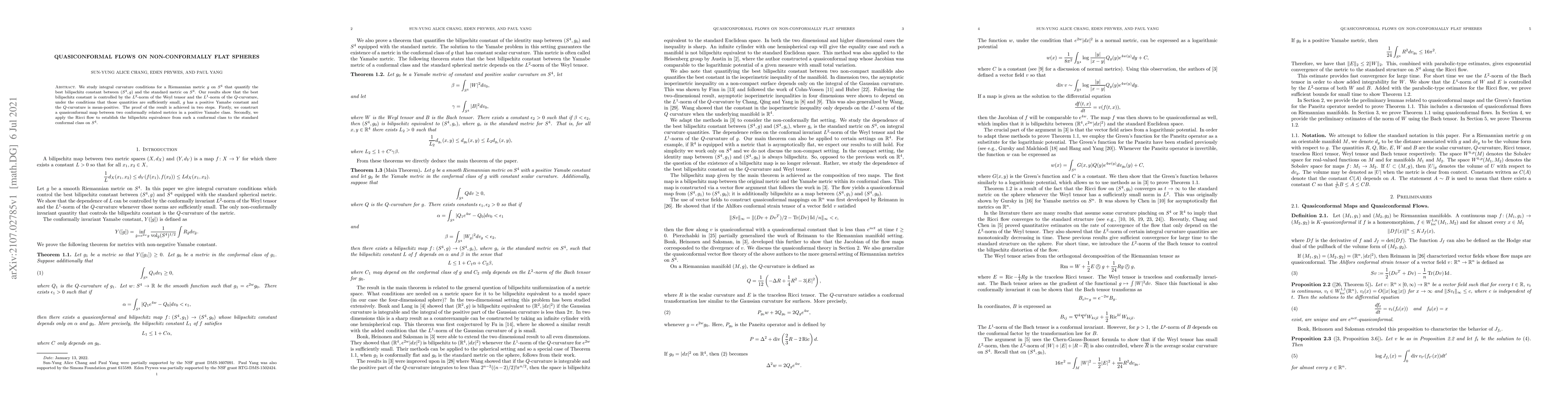 Thumbnail for Quasiconformal Flows on non-Conformally Flat Spheres